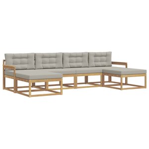vidaXL Ensemble de canapés d'extérieur 6 Pièces Blanc et gris clair
