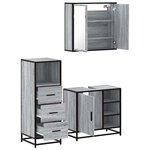 vidaXL Ensemble de meubles de salle de bain 3 Pièces Sonoma gris