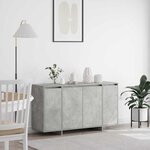 vidaXL Buffet Gris béton 135 x 41 x 69 cm Bois d'ingénierie
