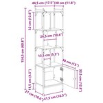 vidaXL Bibliothèque Chêne noir 44 5 x 30 x 154 5 cm Bois d'ingénierie