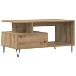vidaXL Table basse chêne artisanal 90x49x45 cm bois d'ingénierie