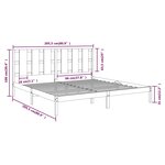 vidaXL Cadre de lit Noir Bois de pin massif 200x200 cm