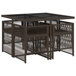vidaXL Ensemble à manger de jardin 5 Pièces et coussins marron poly rotin