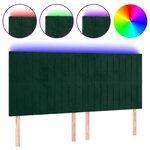 vidaXL Tête de lit à LED Vert foncé 180x5x118/128 cm Velours