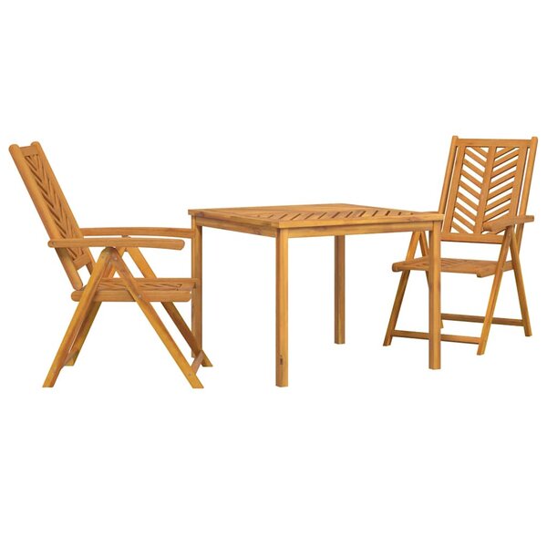 vidaXL Ensemble de salle à manger pour jardin 3 Pièces Marron