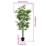 vidaXL Arbre en Bambou Artificiel 2 Pièces Vert 45 x 18 x 175 cm