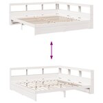 vidaXL Lit bibliothèque sans matelas 160x200 cm bois massif de pin