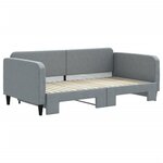 vidaXL Lit de jour avec lit gigogne gris clair 100x190 cm tissu