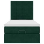 vidaXL Cadre de lit ottoman avec matelas vert foncé 100x200 cm velours