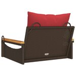 vidaXL Balancelle avec coussins marron 63x62x40 cm résine tressée