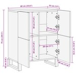 vidaXL Meuble d'appoint Marron 60 x 33 x 75 cm Bois de mangue massif