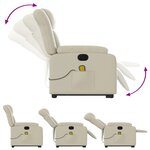 vidaXL Fauteuil inclinable de massage électrique crème similicuir
