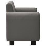 vidaXL Canapé pour enfants avec tabouret Gris Similicuir