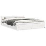 vidaXL Cadre de lit sans matelas blanc bois massif 135x190 cm