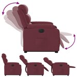 vidaXL Fauteuil inclinable électrique rouge bordeaux tissu