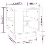vidaXL Table basse Blanc 40x40x43 cm Bois d'ingénierie