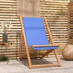 vidaXL Chaise de terrasse Teck 56x105x96 cm Bleu