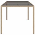 vidaXL Table de jardin pour repas Beige Poly rotin