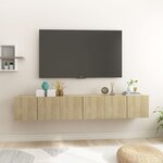 vidaXL Meubles TV suspendus 3 Pièces Chêne sonoma 60x30x30 cm