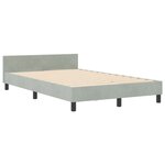 vidaXL Cadre de lit Gris clair 120x190 cm Velours