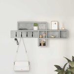 vidaXL Porte-manteau mural avec étagère Gris béton 100 x 12 x 43 5 cm