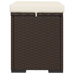 vidaXL Pouf avec coussin marron 40x30x40 cm résine tressée