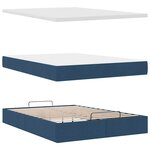 VidaXL Cadre de lit ottoman avec matelas bleu 140x190 cm tissu
