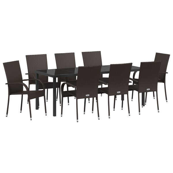 vidaXL Ensemble de salle à manger de jardin 5 pièces - Rattan brun