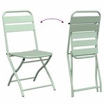 vidaXL Ensemble bistrot 3 Pièces Vert menthe clair Acier