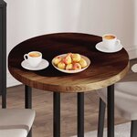 vidaXL Plateau de table Marron clair Ø 70 x 4 cm Chêne massif