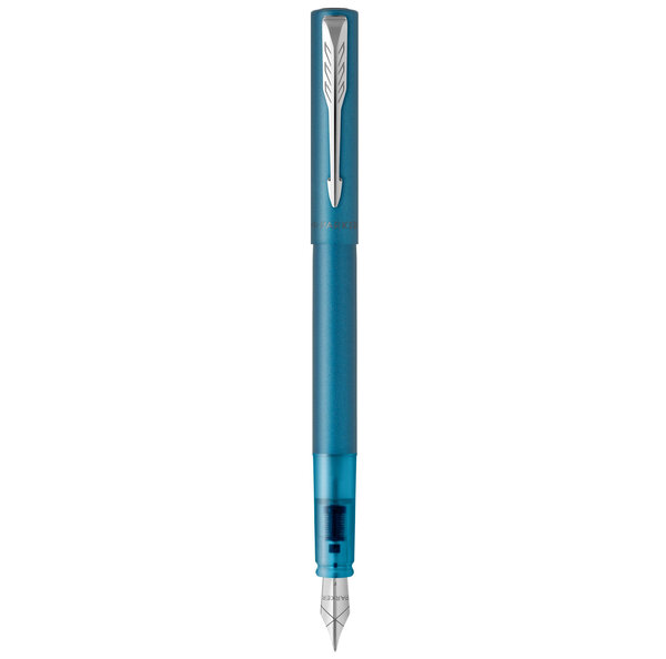 PARKER VECTOR XL Stylo plume  laque turquoise métallisée sur laiton  plume moyenne  encre bleue  Coffret cadeau