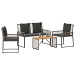 vidaXL Ensemble de meubles d'extérieur 9 Pièces Gris et Gris foncé