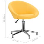vidaXL Chaises pivotantes à manger lot de 2 jaune tissu
