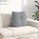 vidaXL Coussin de Dos Gris clair 45 x 24 x 50 cm tissu