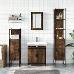 vidaXL Ensemble de meubles de salle de bain 4 Pièces Chêne fumé Bois