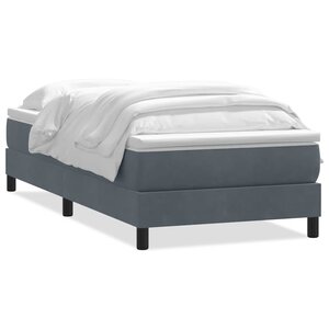 vidaXL Sommier à lattes de lit et matelas gris foncé 90x210 cm velours