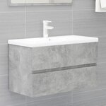 vidaXL Armoire d'évier et lavabo intégré Gris béton Bois d'ingénierie
