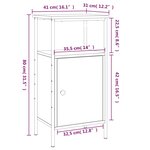 vidaXL Table de chevet chêne marron 41x31x80 cm bois d'ingénierie