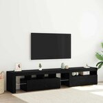 Cabinets TV vidaXL 2 Pièces avec lumières LED Chêne noir Bois d'ingénierie