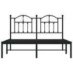 vidaXL Cadre de lit métal avec tête de lit noir 140x190 cm