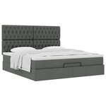 VidaXL Cadre de lit ottoman avec matelas gris foncé 180x200 cm tissu