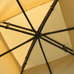 Tonnelle barnum style colonial double toit toiles moustiquaires amovibles 3L x 3l x 2 65H m beige noir