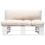 vidaXL Canapé de jardin palette avec coussins sable Pinède