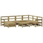vidaXL Salon de jardin 8 Pièces bois de pin imprégné
