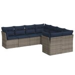 vidaXL Salon de jardin 8 Pièces avec coussins gris résine tressée