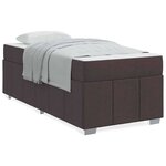 vidaXL Cadre de lit avec matelas Marron foncé 90 x 190 cm tissu