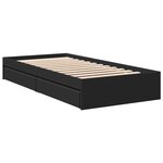 vidaXL Cadre de lit avec tiroirs sans matelas noir 75x190 cm