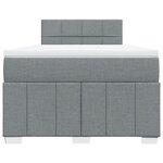 vidaXL Sommier à lattes de lit avec matelas Gris clair 120x200cm Tissu