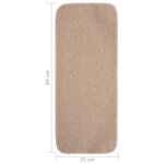vidaXL Tapis escalier antidérapants 15 Pièces 60x25cm Beige Rectangulaire