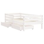 vidaXL Cadre de lit enfant tiroirs blanc 70x140 cm bois de pin massif